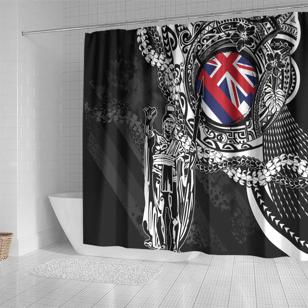 Hawaii King Flag Shower Curtain Hawaiian Maile Lei - Polynesian Pride