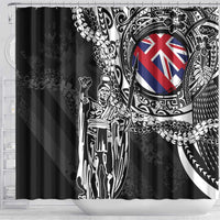 Hawaii King Flag Shower Curtain Hawaiian Maile Lei - Polynesian Pride
