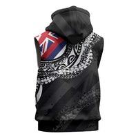 Hawaii King Flag Sleeveless Hoodie Hawaiian Maile Lei - Polynesian Pride