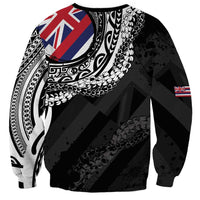 Hawaii King Flag Sweatshirt Hawaiian Maile Lei - Polynesian Pride