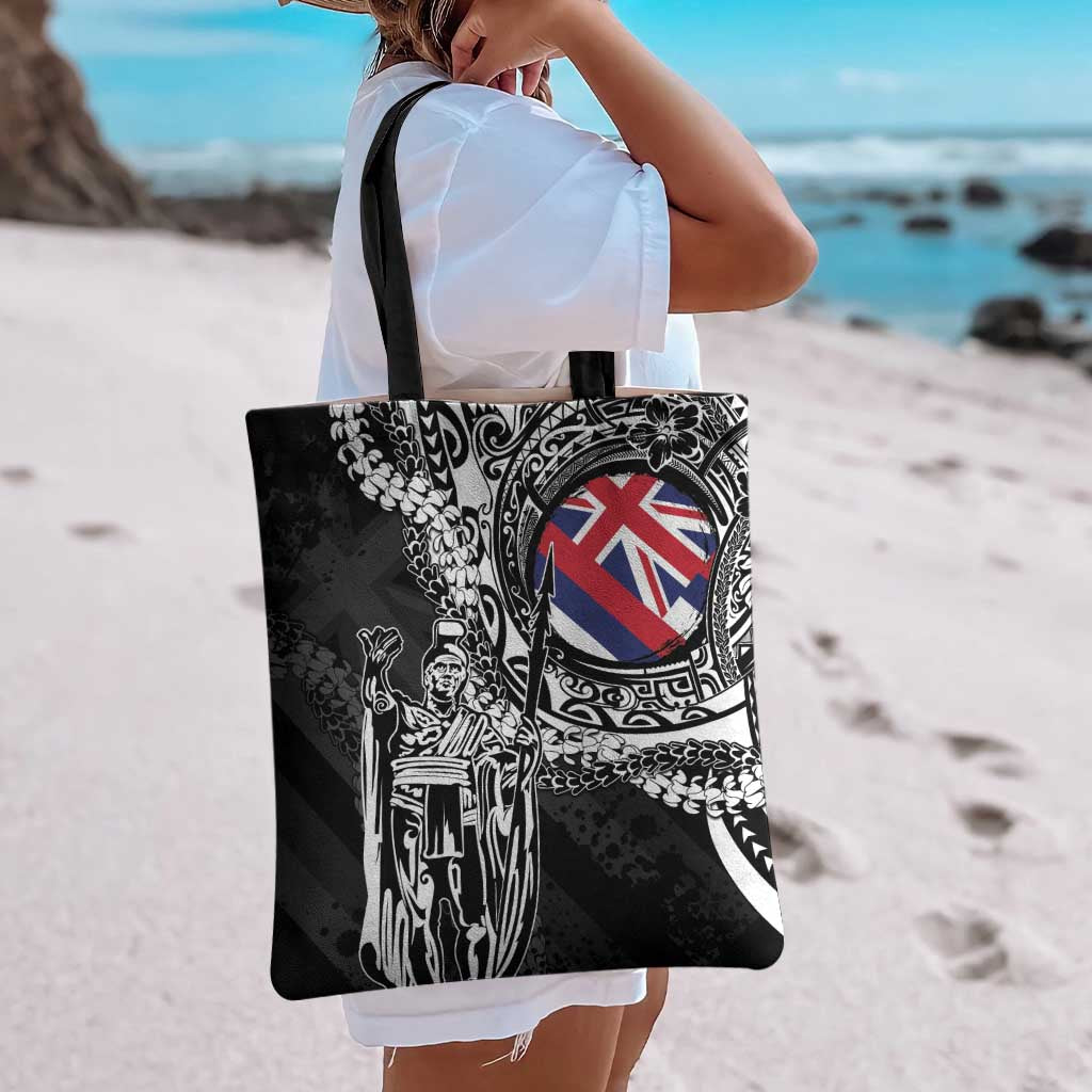 Hawaii King Flag Tote Bag Hawaiian Maile Lei - Polynesian Pride
