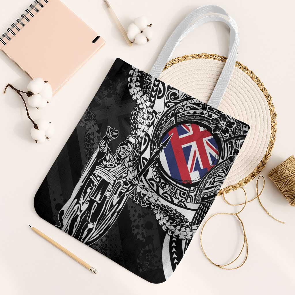 Hawaii King Flag Tote Bag Hawaiian Maile Lei - Polynesian Pride