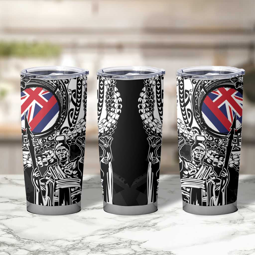 Hawaii King Flag Tumbler Cup Hawaiian Maile Lei - Polynesian Pride