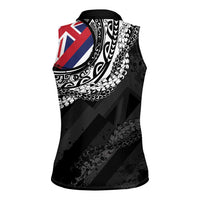 Hawaii King Flag Women Sleeveless Polo Shirt Hawaiian Maile Lei - Polynesian Pride