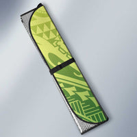 New Zealand Cook Islands Auto Sun Shade Maori Tiki With Circle Stars Turtle - Polynesian Pride