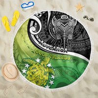 New Zealand Cook Islands Beach Blanket Maori Tiki With Circle Stars Turtle - Polynesian Pride