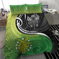 New Zealand Cook Islands Bedding Set Maori Tiki With Circle Stars Turtle - Polynesian Pride