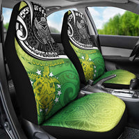New Zealand Cook Islands Car Seat Cover Maori Tiki With Circle Stars Turtle - Polynesian Pride