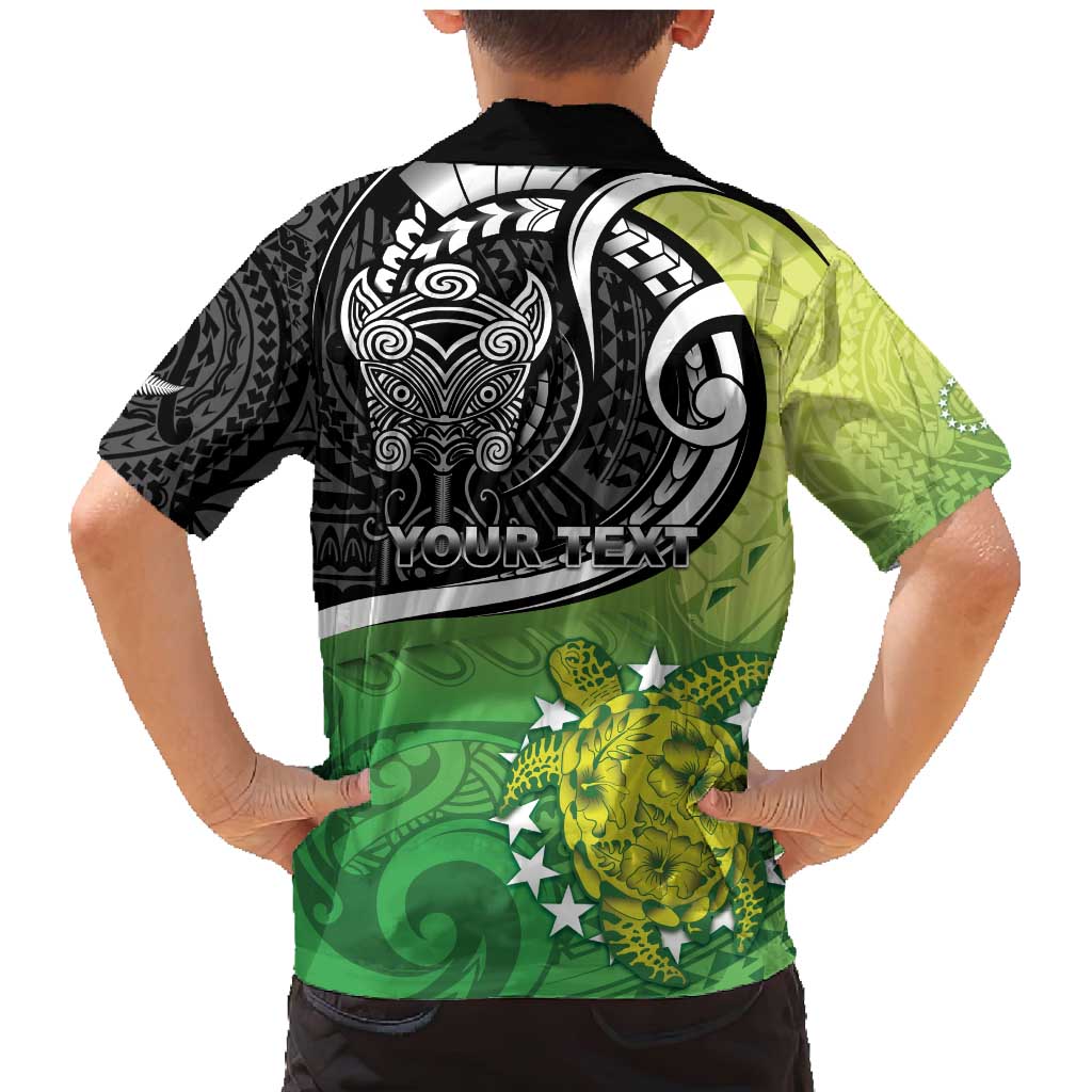 Custom New Zealand Cook Islands Family Matching Mermaid Dress and Hawaiian Shirt Maori Tiki With Circle Stars Turtle - Polynesian Pride