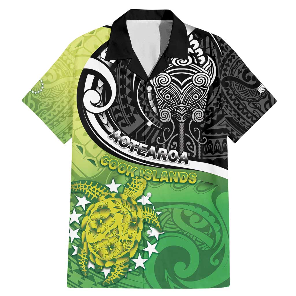 Custom New Zealand Cook Islands Family Matching Mermaid Dress and Hawaiian Shirt Maori Tiki With Circle Stars Turtle - Polynesian Pride