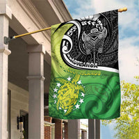 New Zealand Cook Islands Garden Flag Maori Tiki With Circle Stars Turtle - Polynesian Pride