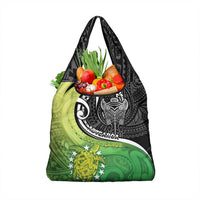 New Zealand Cook Islands Grocery Bag Maori Tiki With Circle Stars Turtle - Polynesian Pride