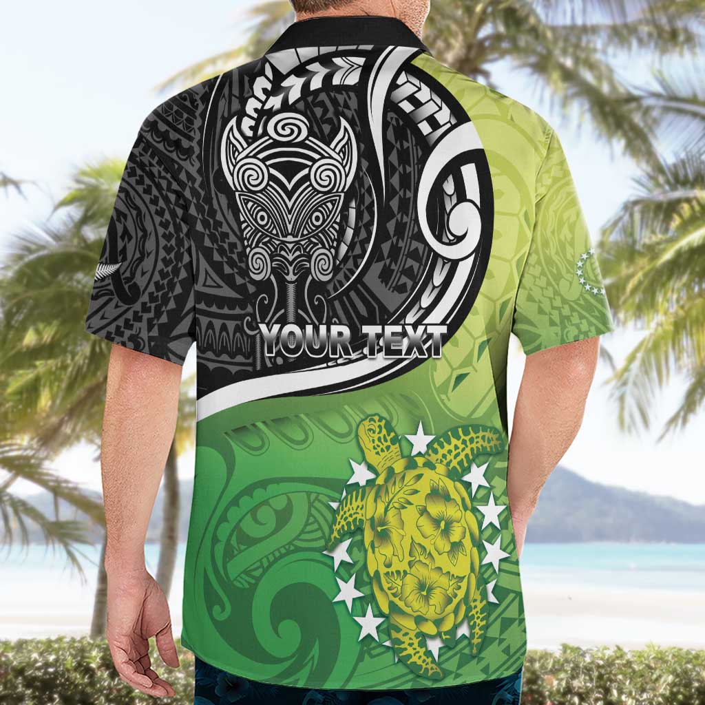 Custom New Zealand Cook Islands Hawaiian Shirt Maori Tiki With Circle Stars Turtle - Polynesian Pride