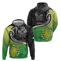 Custom New Zealand Cook Islands Hoodie Maori Tiki With Circle Stars Turtle - Polynesian Pride