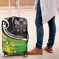 New Zealand Cook Islands Luggage Cover Maori Tiki With Circle Stars Turtle - Polynesian Pride