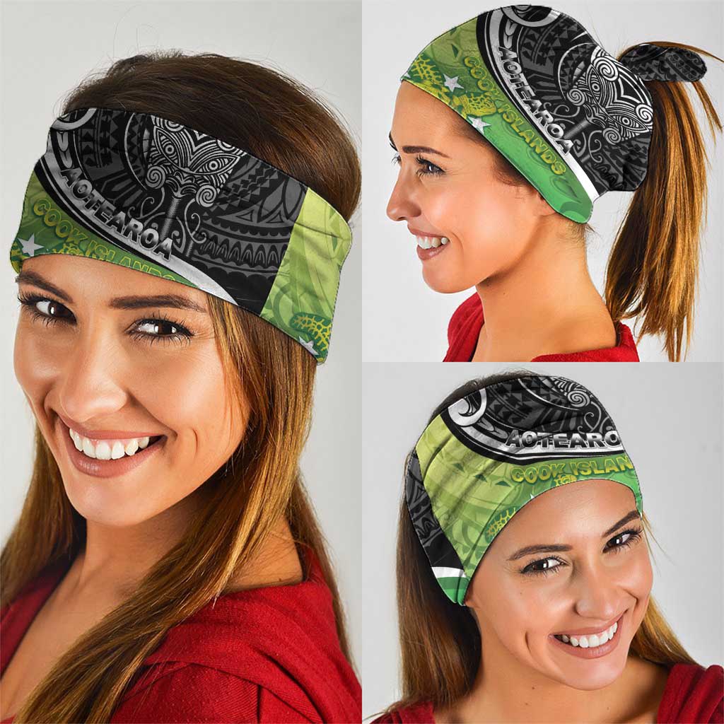 New Zealand Cook Islands Neck Gaiter Maori Tiki With Circle Stars Turtle - Polynesian Pride