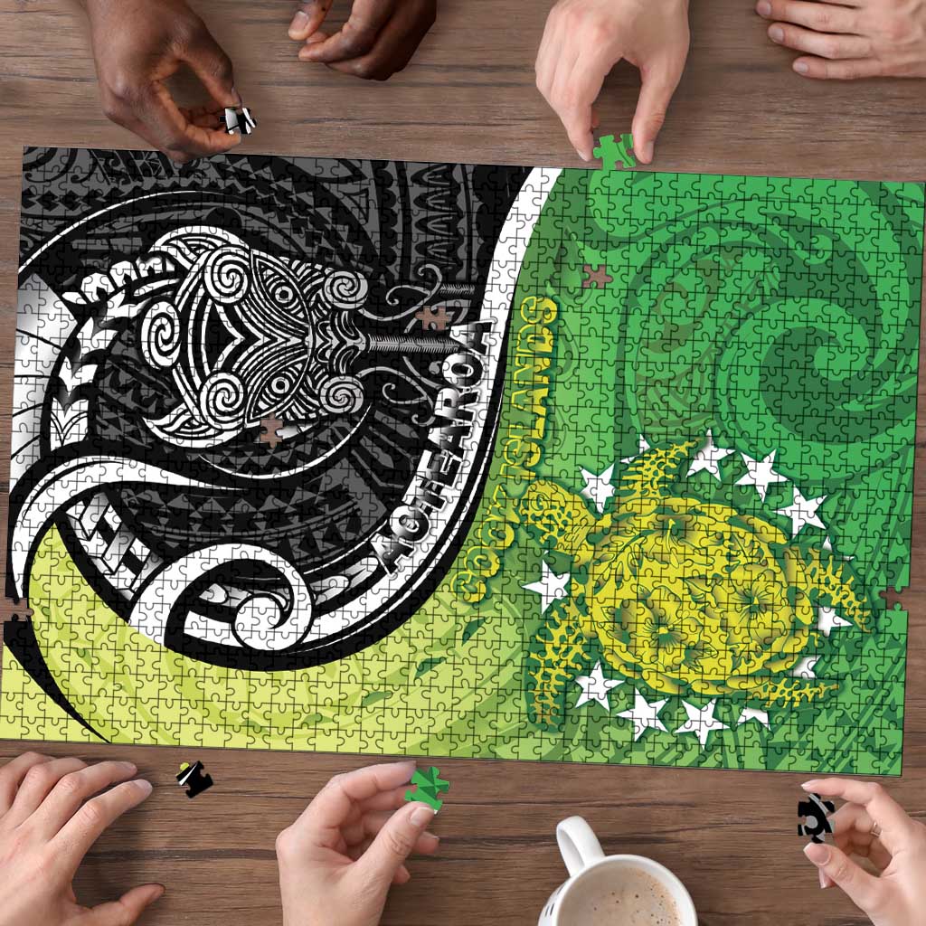 New Zealand Cook Islands Puzzle Maori Tiki With Circle Stars Turtle - Polynesian Pride