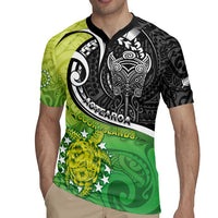 Custom New Zealand Cook Islands Rugby Jersey Maori Tiki With Circle Stars Turtle - Polynesian Pride