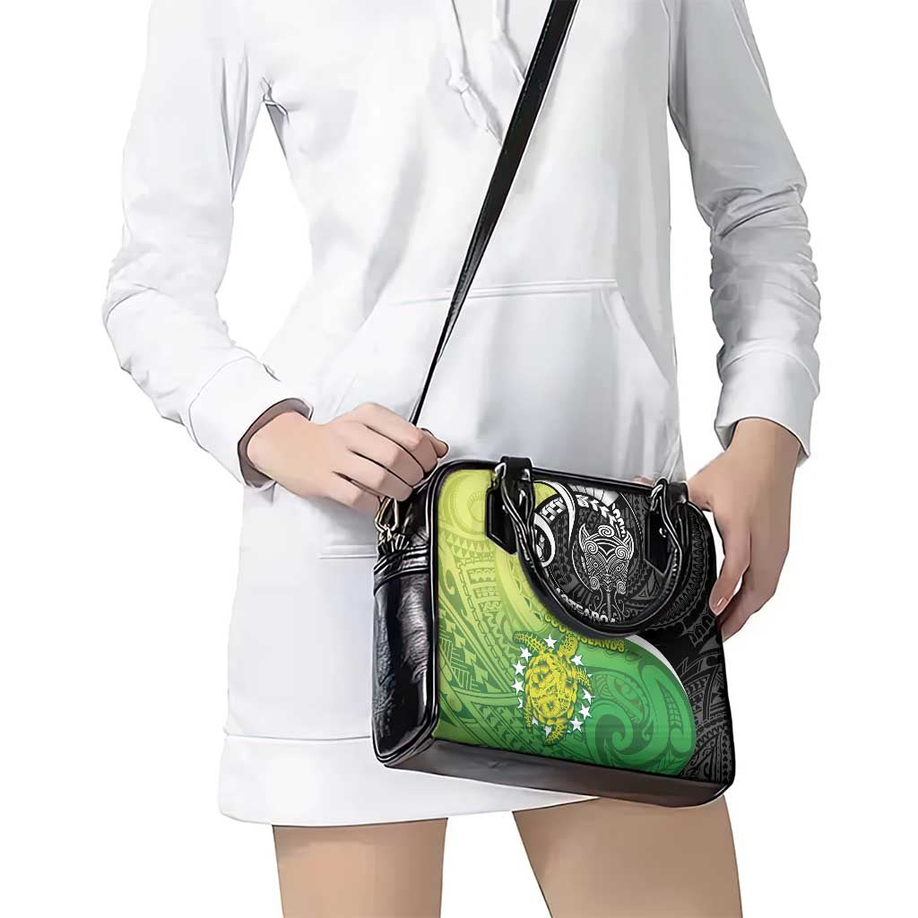 New Zealand Cook Islands Shoulder Handbag Maori Tiki With Circle Stars Turtle - Polynesian Pride