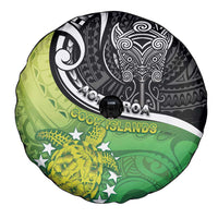 New Zealand Cook Islands Spare Tire Cover Maori Tiki With Circle Stars Turtle - Polynesian Pride