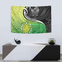 New Zealand Cook Islands Tapestry Maori Tiki With Circle Stars Turtle - Polynesian Pride