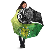 New Zealand Cook Islands Umbrella Maori Tiki With Circle Stars Turtle - Polynesian Pride