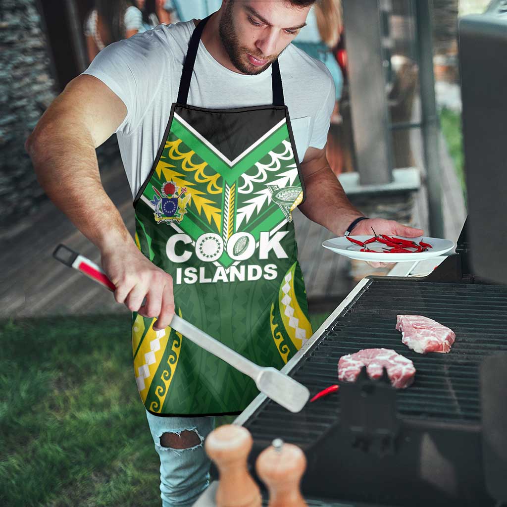 Cook Islands Rugby Apron Unique Style Green Version - Polynesian Pride