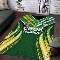Cook Islands Rugby Area Rug Unique Style Green Version - Polynesian Pride