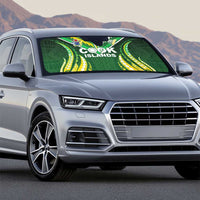 Cook Islands Rugby Auto Sun Shade Unique Style Green Version - Polynesian Pride