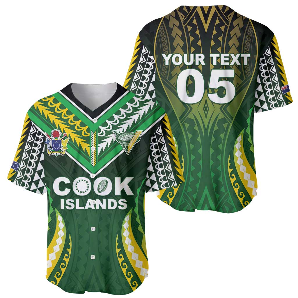 Custom Cook Islands Rugby Baseball Jersey Unique Style Green Version - Polynesian Pride