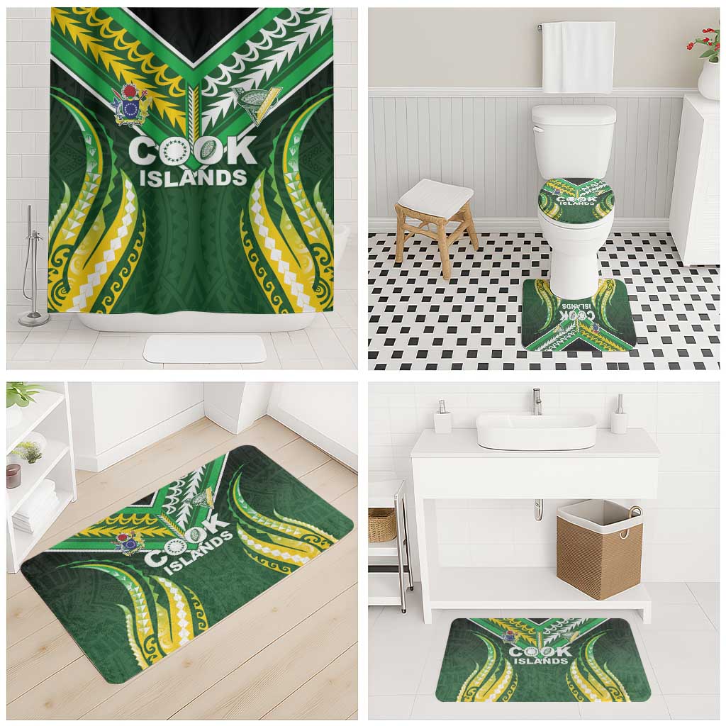 Cook Islands Rugby Bathroom Set Unique Style Green Version - Polynesian Pride