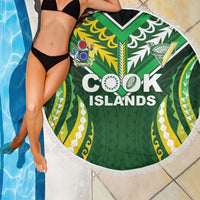 Cook Islands Rugby Beach Blanket Unique Style Green Version - Polynesian Pride
