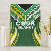 Cook Islands Rugby Canvas Wall Art Unique Style Green Version - Polynesian Pride