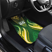 Custom Cook Islands Rugby Car Mats Unique Style Green Version - Polynesian Pride