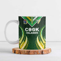 Custom Cook Islands Rugby Ceramic Mug Unique Style Green Version - Polynesian Pride