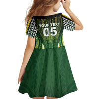 Custom Cook Islands Rugby Family Matching Short Sleeve Bodycon Dress and Hawaiian Shirt Unique Style Green Version - Polynesian Pride