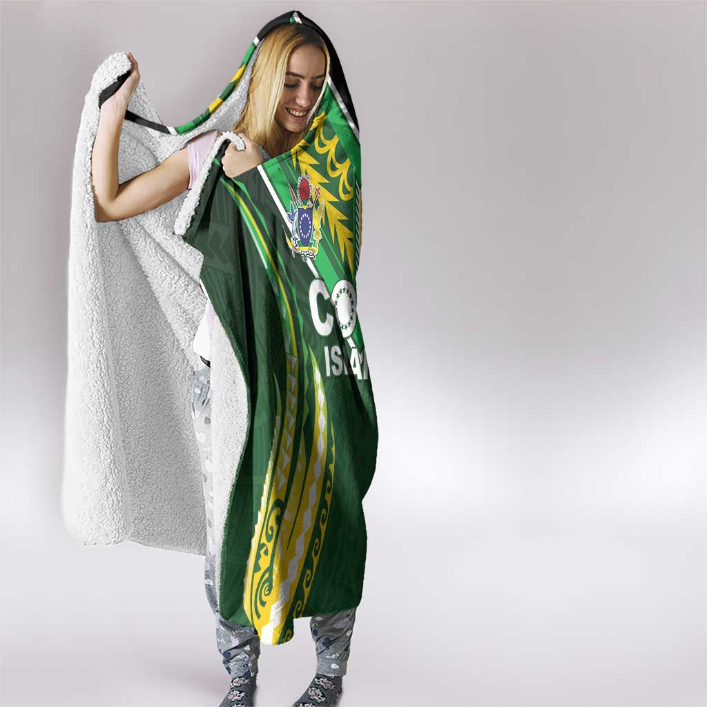 Cook Islands Rugby Hooded Blanket Unique Style Green Version - Polynesian Pride