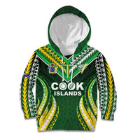 Custom Cook Islands Rugby Kid Hoodie Unique Style Green Version - Polynesian Pride