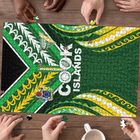 Cook Islands Rugby Puzzle Unique Style Green Version - Polynesian Pride