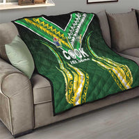 Cook Islands Rugby Quilt Unique Style Green Version - Polynesian Pride