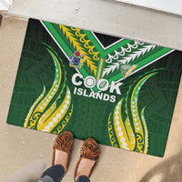 Cook Islands Rugby Rubber Doormat Unique Style Green Version - Polynesian Pride