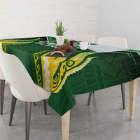 Cook Islands Rugby Tablecloth Unique Style Green Version - Polynesian Pride