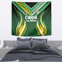 Cook Islands Rugby Tapestry Unique Style Green Version - Polynesian Pride