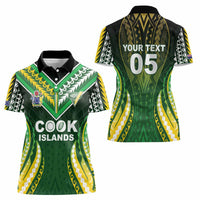 Custom Cook Islands Rugby Women Polo Shirt Unique Style Green Version - Polynesian Pride
