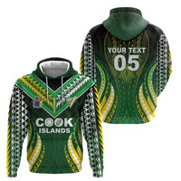 Custom Cook Islands Rugby Zip Hoodie Unique Style Green Version - Polynesian Pride