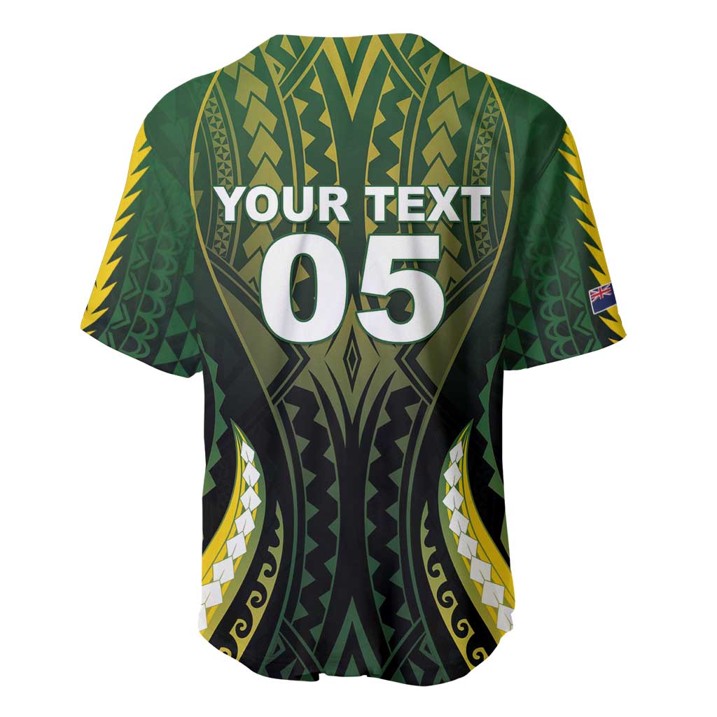 Custom Cook Islands Rugby Baseball Jersey Unique Style Black Version - Polynesian Pride