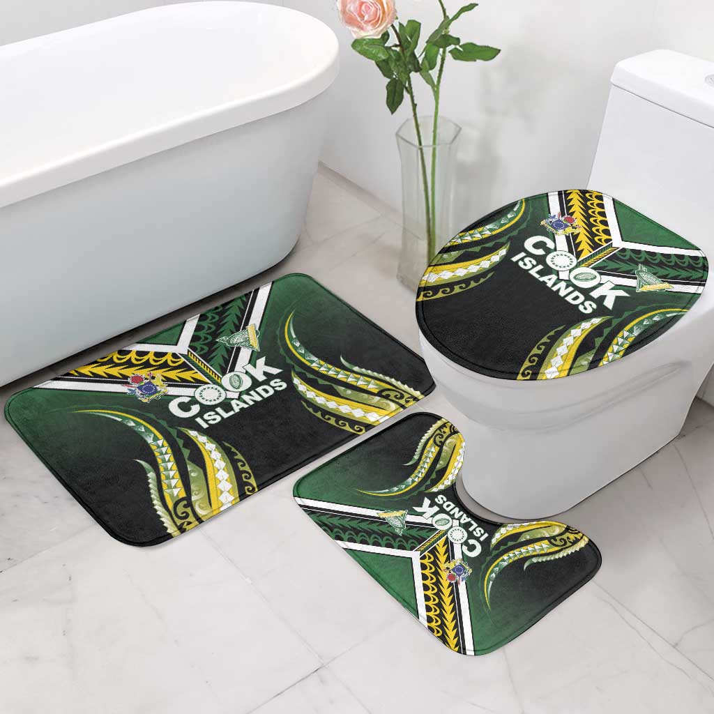 Cook Islands Rugby Bathroom Set Unique Style Black Version - Polynesian Pride