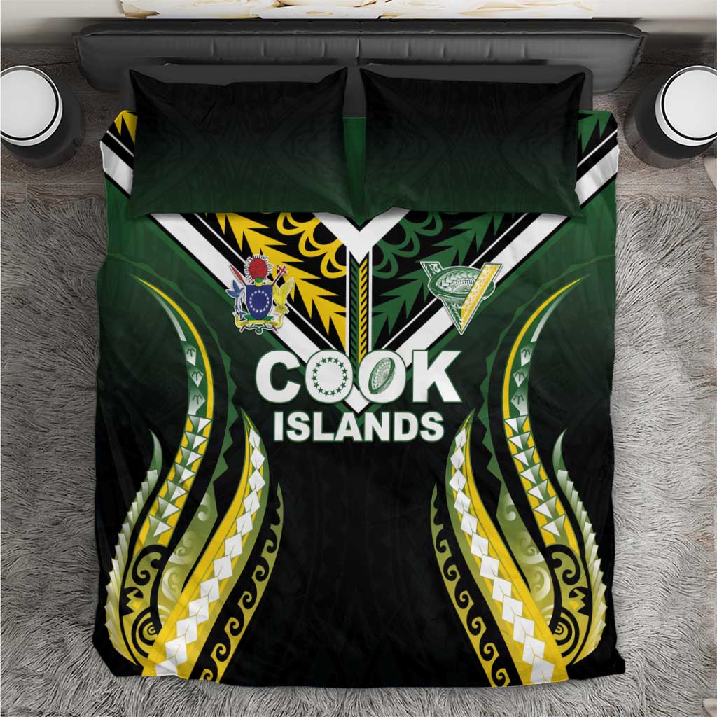 Cook Islands Rugby Bedding Set Unique Style Black Version - Polynesian Pride