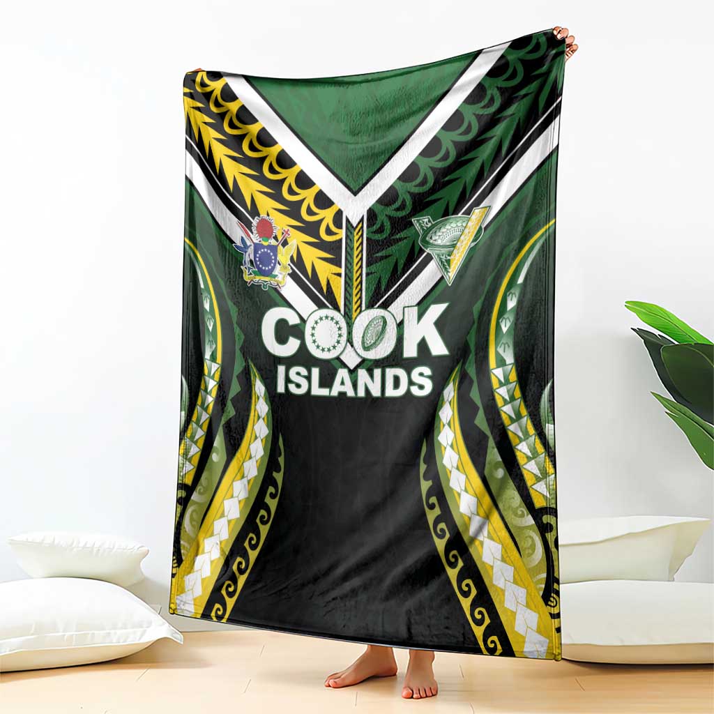 Cook Islands Rugby Blanket Unique Style Black Version - Polynesian Pride
