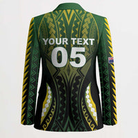 Custom Cook Islands Rugby Blazer Unique Style Black Version - Polynesian Pride
